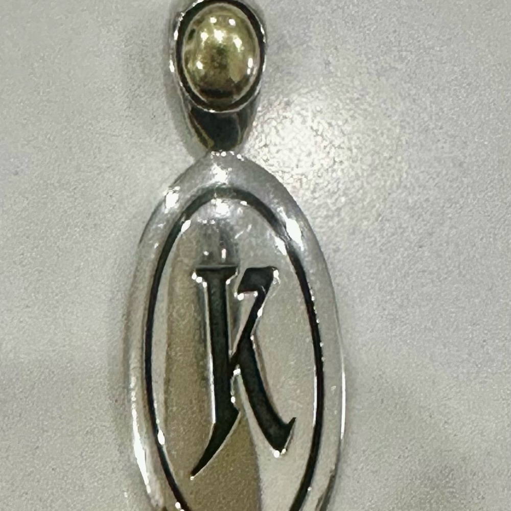 Ann King Sterling Silver and 18k Gold Initial Pendant